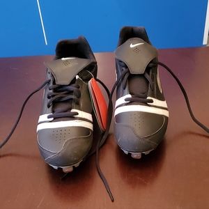 Nike Diamond Slasher Black White Softball metal Cleats size 8